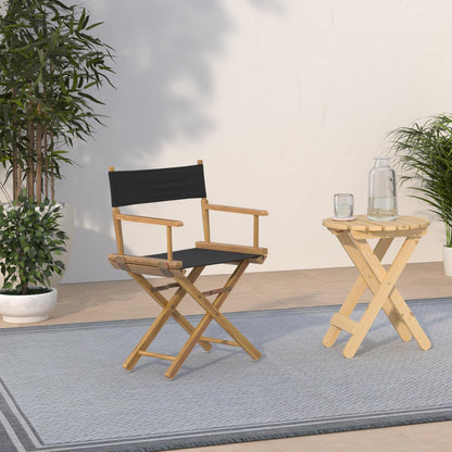Casual Home 18" Director's Chair Natural Frame with Black Canvas