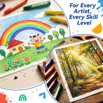 ForraFun 48 Sets 384 Pcs Oil Pastels Bulk 8 Colors Hexagonal Soft Oil Crayons Pastels Easy Grip Non-toxic Art Supplies for Beginners Artists Painting Drawing Blending Graffiti Gallery