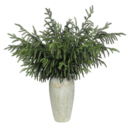 YXZZWL 8 Pcs Christmas Norfolk Pine Branches, 36 Inch Real Touch Artificial Norfolk Pine Branch Faux Cedar Pine Stem Fake Greenery Picks for Vase DIY Garland Wreath Home Garden Decoration