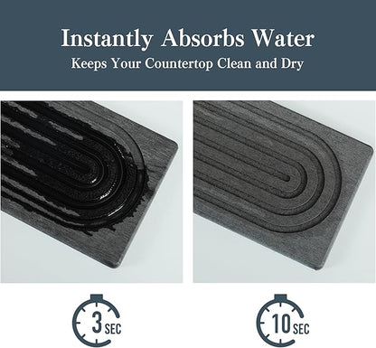 Stone Faucet Mat for Kitchen Sink, Quick Drying Mats, Water Absorbing Guard &