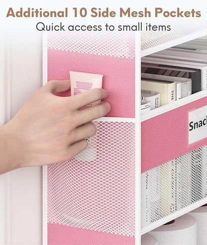 Over The Door Organizer Hanging, 5 Shelf Behind The Doors Storage, Pantry Door