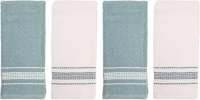 MosJos Kitchen Towels, Cotton Soft Large 18 x 28 Dobby Weave Super Absorbent