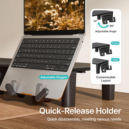 PEGZONE Monitor Stand Riser for Desk, Ergonomic Computer Riser with Storage Drawer, Desktop Shelf Organizer for PC, Laptop, Desk Computer Riser For Home Office