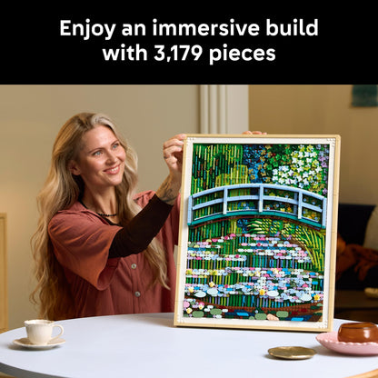 LEGO Art Claude Monet – Bridge Over a Pond of Water Lilies - Building Sets for Adults, Ages 18+ - Wall Decor for Living Room or Home Office - Gift for Women & Men - 31220