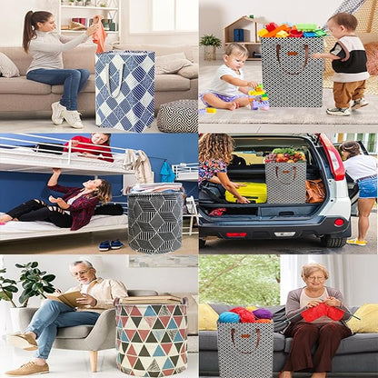 Waterproof Laundry Hamper 75L Collapsible Laundry Basket Extended Cotton Handle
