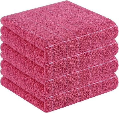Homaxy 100% Cotton Terry Kitchen Towels, Checkered Designed, Soft and Super