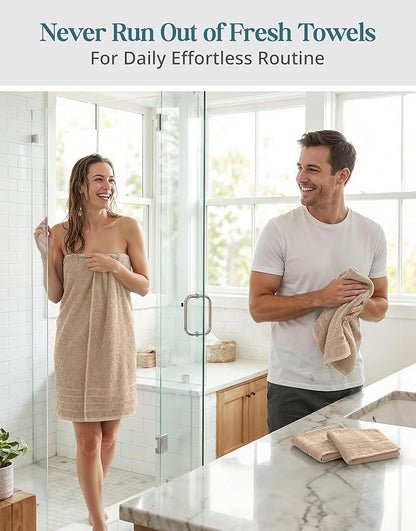 Casa Platino 100% Luxury Cotton Bathroom Towel Set 8 Pcs