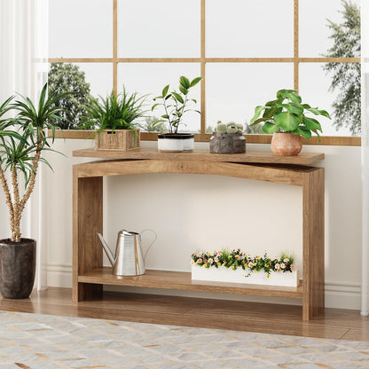 Welfuturer Console Tables for Entryway, 47.2 Inches Long Sofa Table Behind Couch with Storage Shelf, Farmhouse Wooden Entrance Table for Living Room, Hallway, Foyer