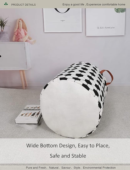 Round Fabric Storage Bin, Decorative Basket, Organizer Basket