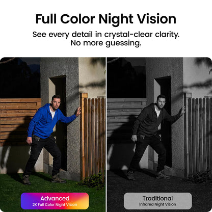 aosu Solar Security Cameras Wireless Outdoor Home System, True 2K HD, Cross-Camera Tracking, PIR + AI Human Detection, Color Night Vision, Local Storage, No Subscription Required, 4-Cam-Kit