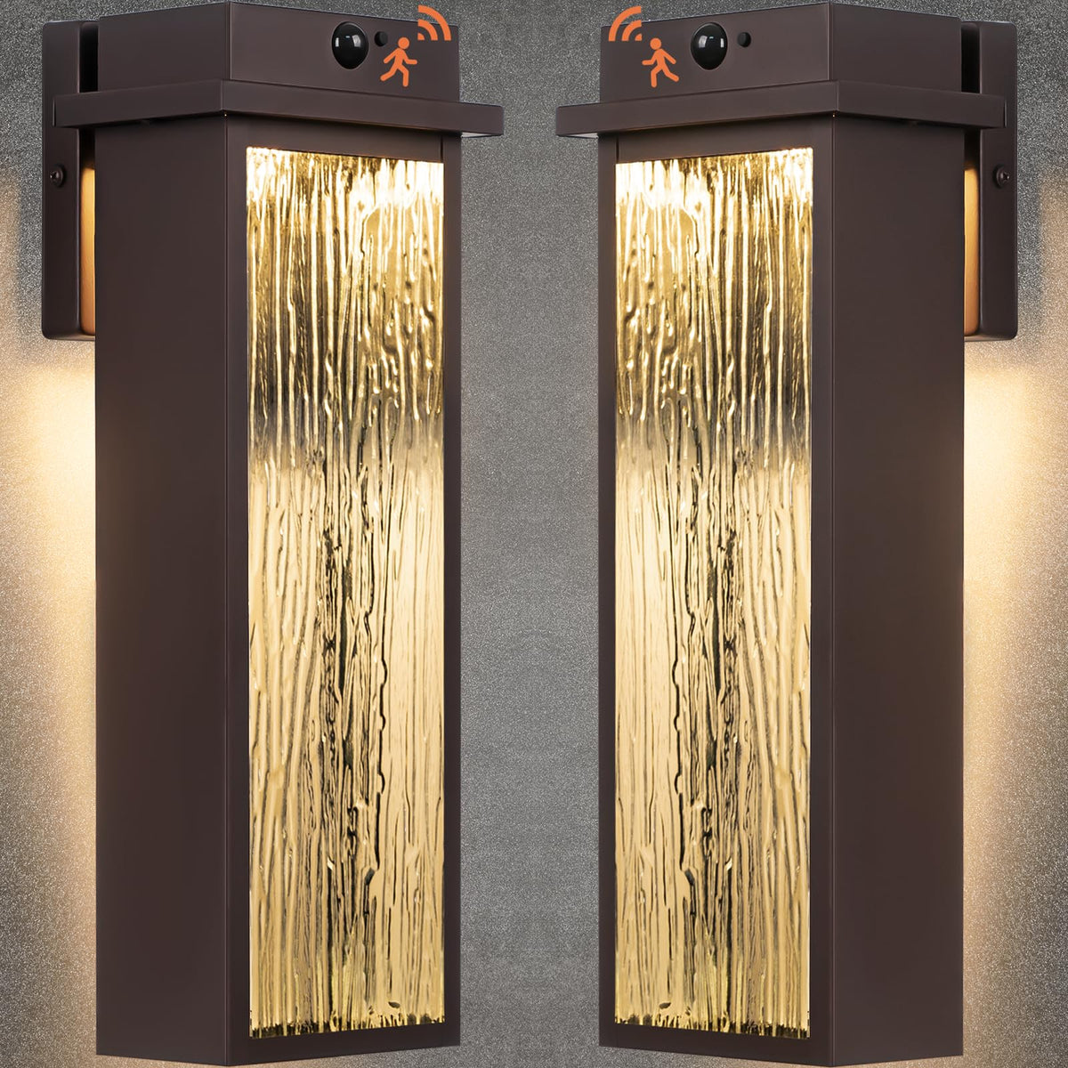 VenzBlomia 20·LED Outdoor Wall Sconce, Motion Sensor, Waterproof, Oil Rubbed Bronze, 2 Pack