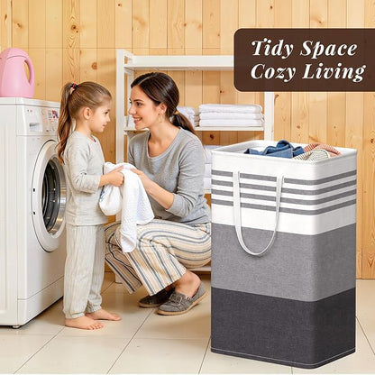 WOWBOX 2 Pack Laundry Hampers Baskets, Freestanding Dirty Clothes Hampers