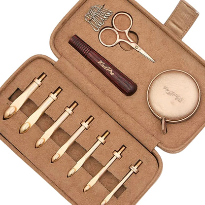KnitPro Oasis Chunky Set Crochet Hooks 2 inch Size 5.5, 6.0, 6.5, 7.0, 8.0, 9.0, 10.0 mm Interchangeable, Stitch Markers, Measuring Tape & More, Fabric Case with Project Bag