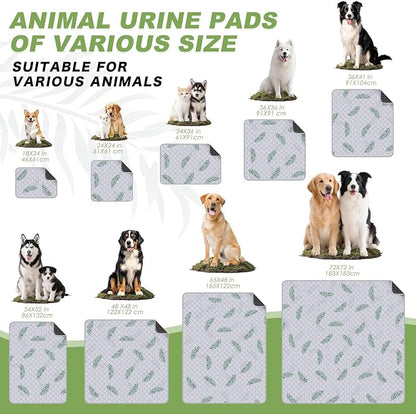 WanpeeGoo Washable Pee Pads for Dogs, 2Pack Reusable Puppy Pads, Super Absorbent & Leakproof Dog Pads, Anti-Slip Dog Pee Pads for Puppy Training & Incontinence, Leaf Pattern 48"x48"