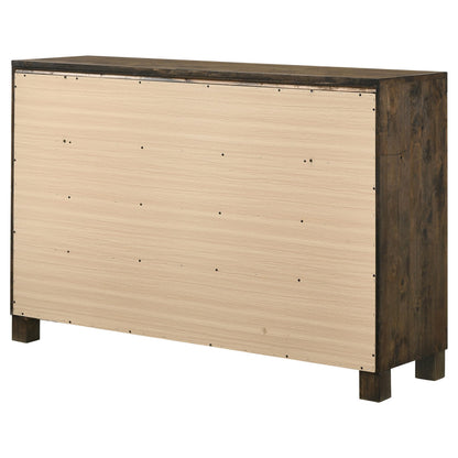 Coaster Home Furnishings Woodmont Farmhouse 58-inch 8-Drawer Bedroom Dresser Clothing Storage Cabinet Wide Chest of Drawers Organizer Unit Rustic Golden Brown 222633