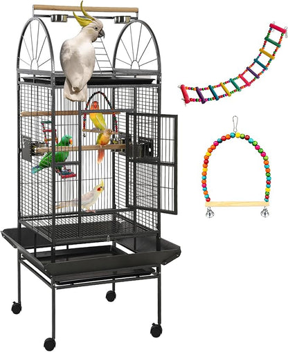 69-inch Large Bird Cages for Parrots,Large Parrot Cages for Large Birds, Flight Cage for Birds,Large Parakeet Cage with Birdcage Cover for African Grey,Quaker,Cockatiel,Green Cheek Conure