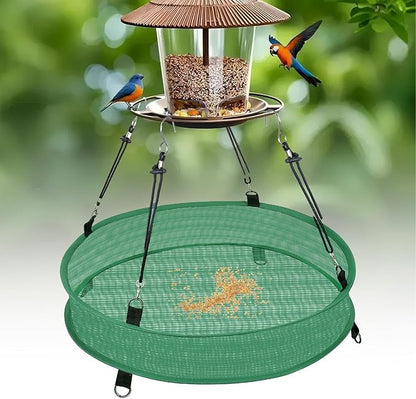 2Pcs Bird Seed Catcher Tray for Hanging Bird Feeder Platform, 4" Deep Birdseed Hoop for Hummingbird Feeders Bee Feeder Outdoor Garden Accessories (Green, 20inch)