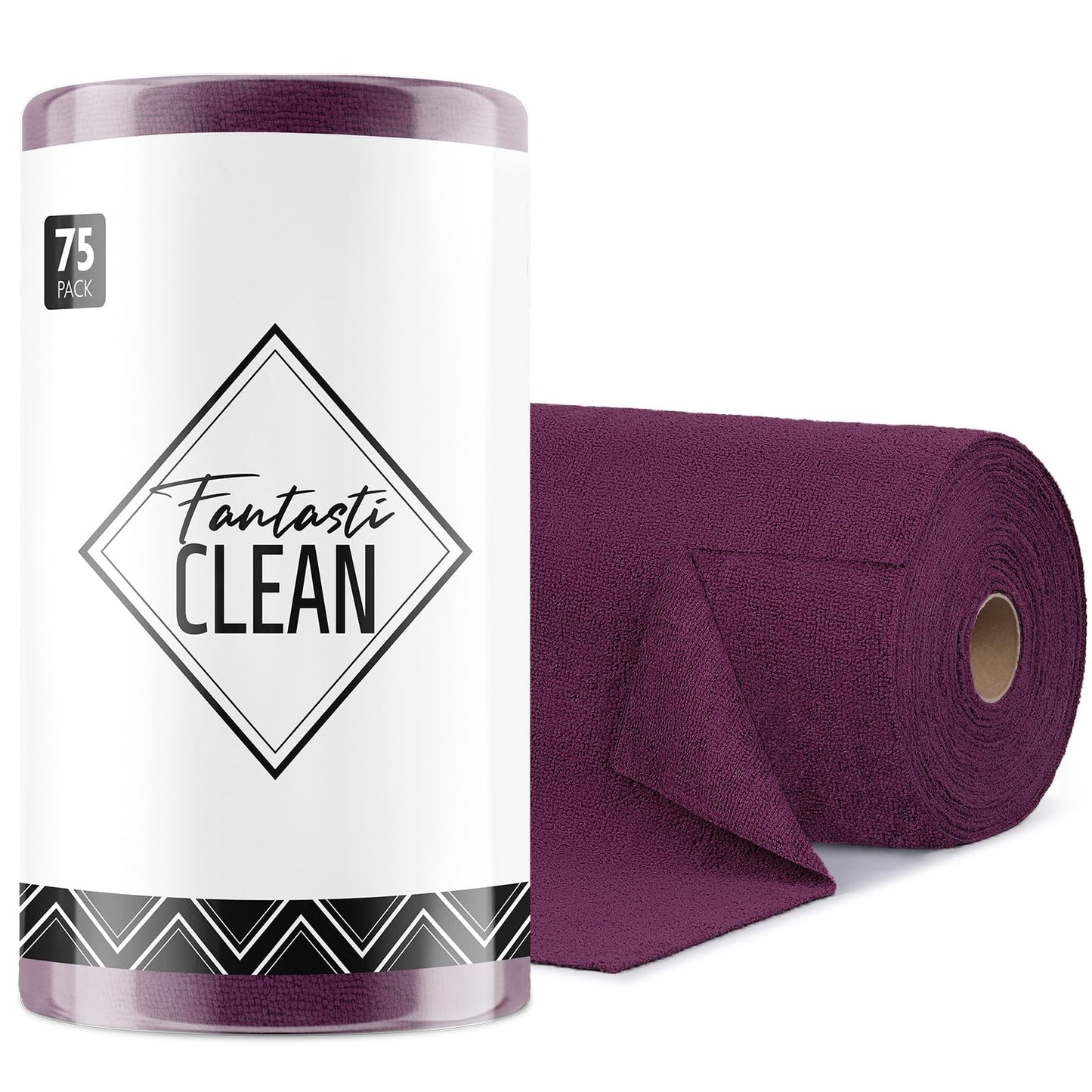 Fantasticlean Microfiber Cleaning Cloth Roll -150 Pack, Tear Away Microfiber Towels, 12" x 12", Reusable, Washable, Ultra Absorbent Dishcloth for Home Supplies, Car, Pet, Kitchen (2 Rolls of Grey)