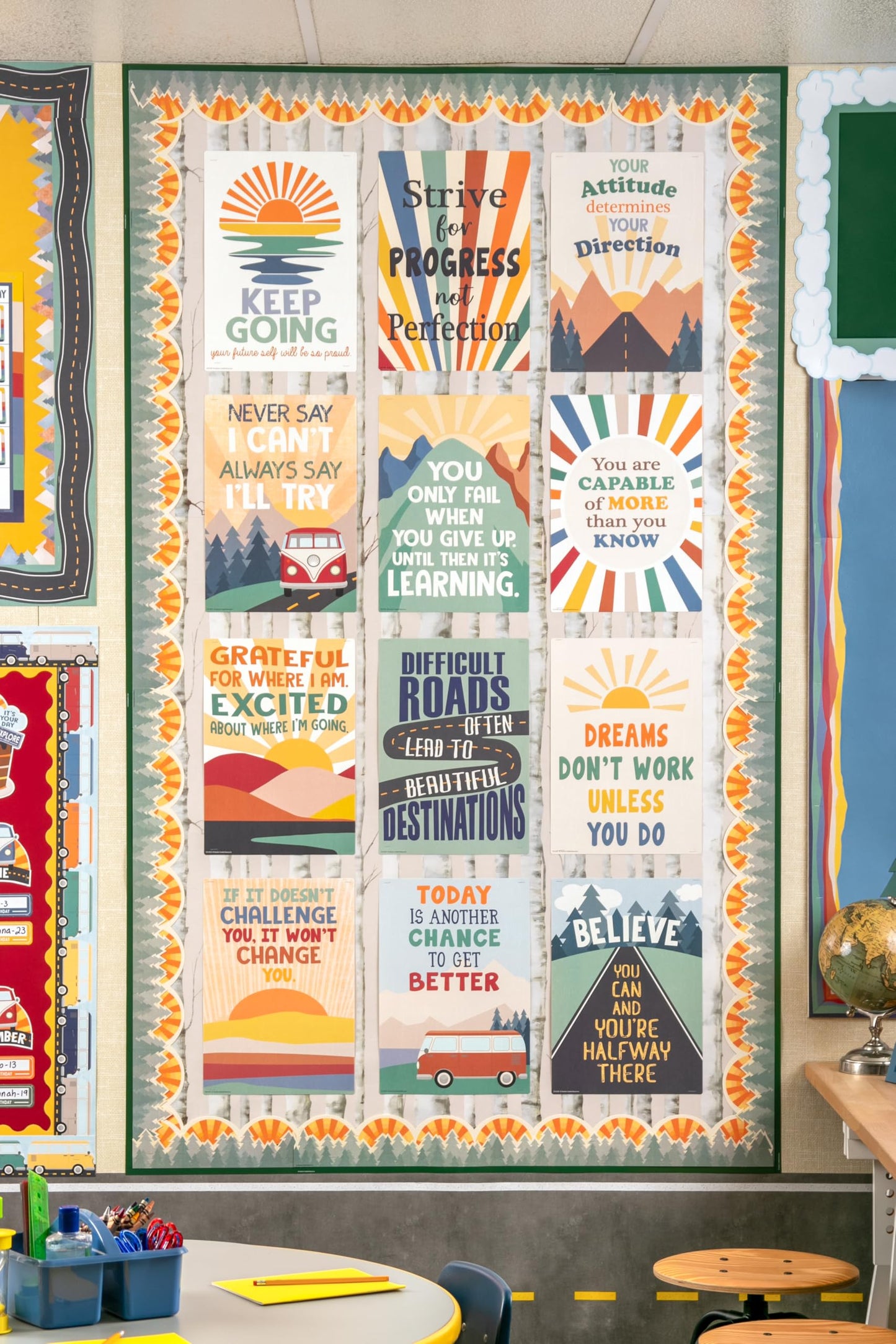 Teacher Created Resources Moving Mountains Road Trip Positive Sayings Educational Poster Pack (TCR9229)