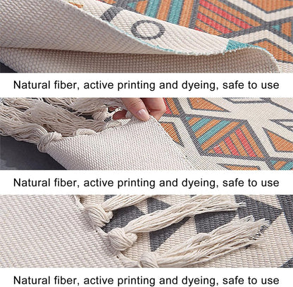 JBNJANKDAV Boho Rug Scandinavian Nursery Rainbow Print for Playroom with Neutral Area Carpet Patio Hallway Runner Mat Pad Minimalist Home Decor Living Room Bedroom Indoor Outdoor, Multi3, 90x150cm