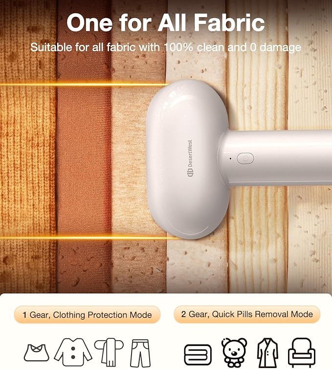 DesertWest Fabric Shaver, 2025 Flagship 3000mah Rechargable Lint Remover