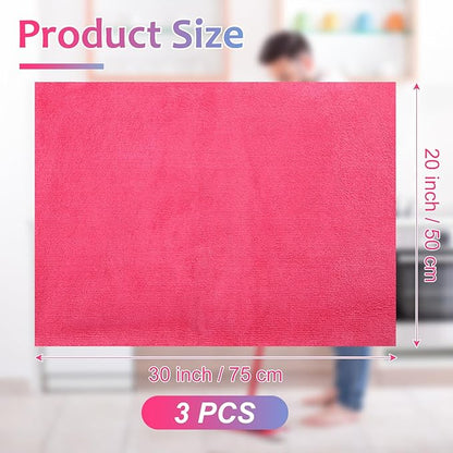 Newwiee 3 Pcs Extra Large Microfiber Cleaning Cloth 30" x 20" Washable Reusable