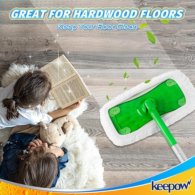 KEEPOW Reusable Dry Sweeping/Wet Mopping Cloths Compatible