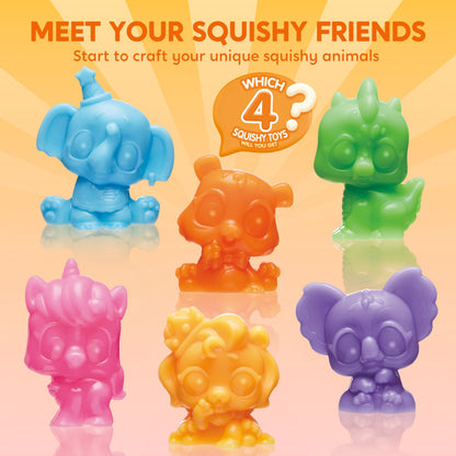 JOVA Klever Kits Squishy Toys, DIY Squishy Animal Making Kit, Mystery Box with 4 Surprise Characters Inside, Arts and Crafts, Kids Craft for Kids Ages 6+
