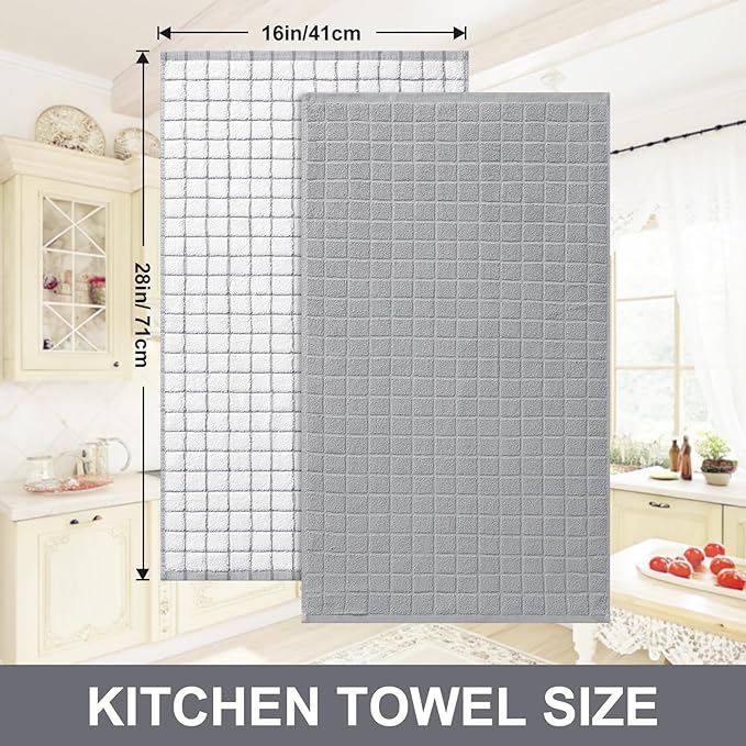 Homaxy Premium Cotton Kitchen Towels 16"x 28", Large Natural Ring Spun 390 GSM
