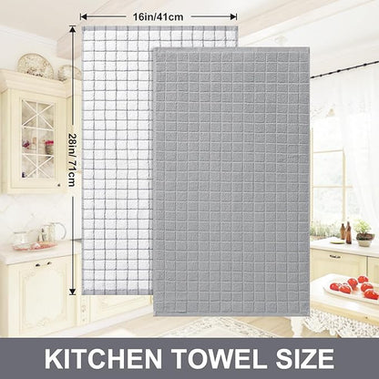 Homaxy Premium Cotton Kitchen Towels 16"x 28", Large Natural Ring Spun 390 GSM