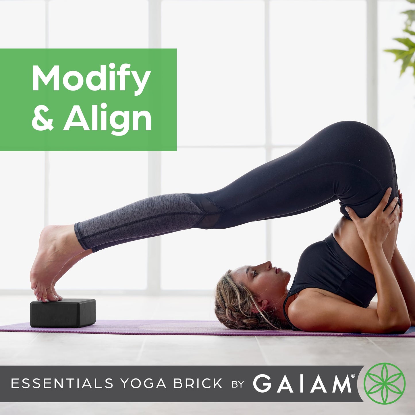 Gaiam Essentials Yoga Brick EVA Foam Block Accessories for Yoga, Meditation, Pilates, Stretching - 2 Pack