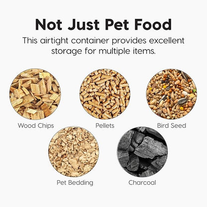 IRIS USA Dog Food Storage Container 58 lbs, Attachable Wheels,