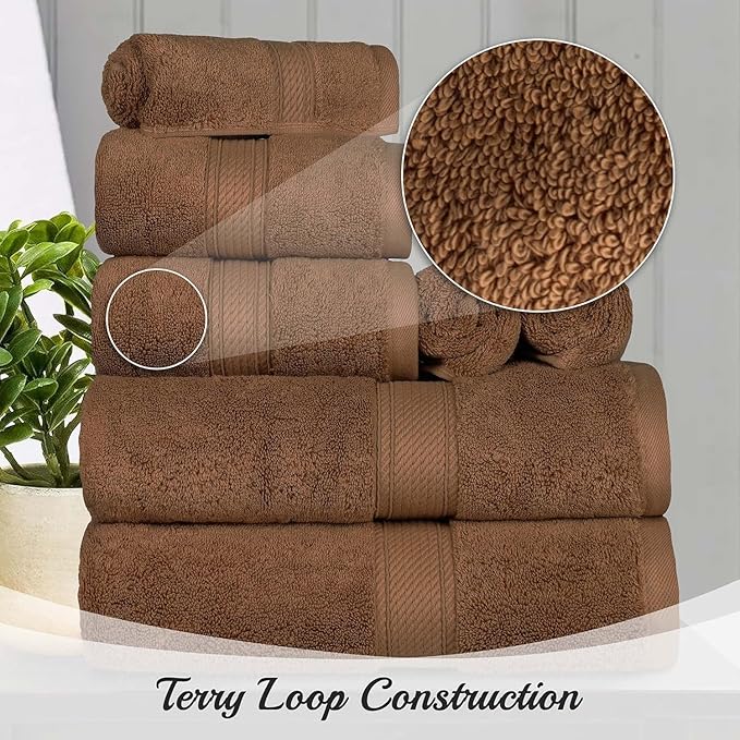 Superior Solid Egyptian Cotton Towel Set, Hand Towel 20” x 30”, Bath Towel 30”