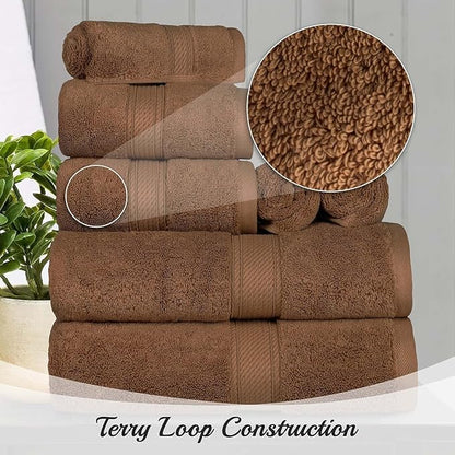 Superior Solid Egyptian Cotton Towel Set, Hand Towel 20” x 30”, Bath Towel 30”