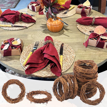 Yiksonyo 40 Pcs 4 Inch Natural Grapevine Wreath Set, Natural Rattan Wreath,Hand-Woven 4 Inch Vine Branch Wreaths, Perfect for DIY Crafts, Christmas Decorations, and Wedding Supplies