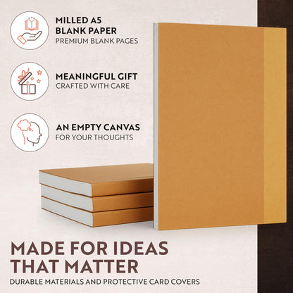 moonster A5 Refill Paper Lined, 320 Pages – A5 Paper Inserts (8.3x5.9 in) for Refillable Leather Notebooks – 70gsm Smooth Writing Journal Refill Page with Bookmark
