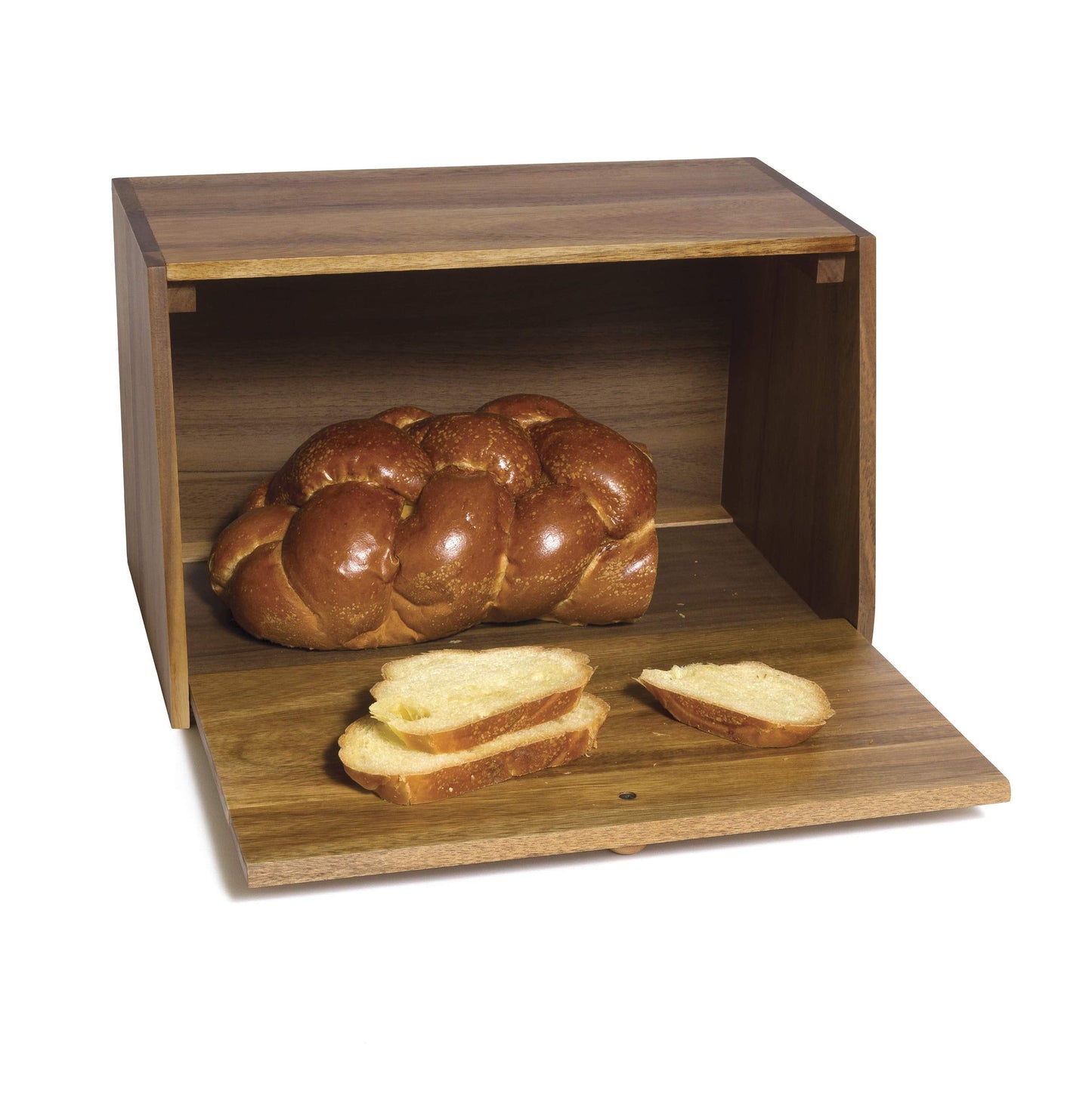 Lipper International 1147 Acacia w Solid Door Bread Box, Multi Color