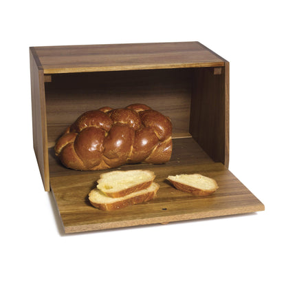 Lipper International 1147 Acacia w Solid Door Bread Box, Multi Color