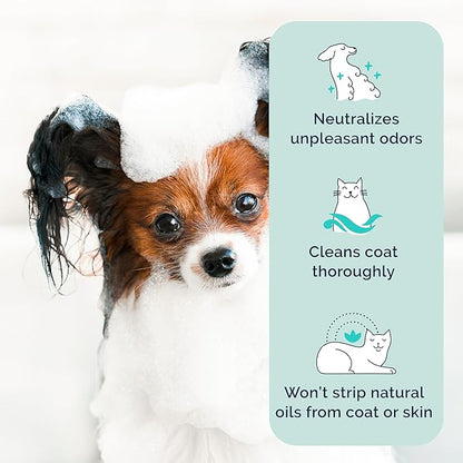 Hepper Deep Clean Pet Shampoo for Smelly Pets: Deskunk, Odor Control, Shedding Control, & Coat Care for All Breeds! Ideal for Short, Long, Double-Coated, and Smelly Pets