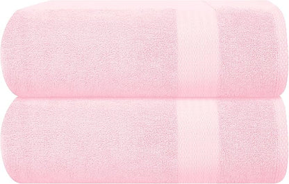 GLAMBURG Premium Cotton Oversized 2 Pack Bath Sheet 35x70-100% Pure Cotton