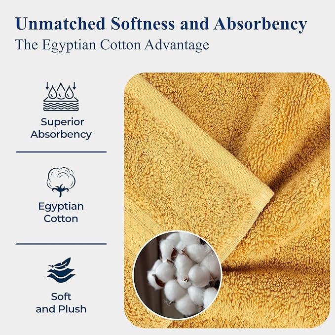Superior Egyptian Cotton Pile Bath Towels, Ultra Soft Luxury Towel, Thick Plush