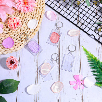 wutfuooo 150 Pack Clear Acrylic Photo Picture Keychain Blank Photo Insert Keyring DIY Personalize Favor