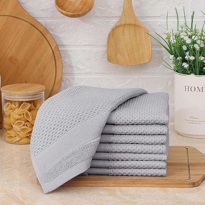 Homaxy 100% Cotton Dish Cloths, 8 Pack