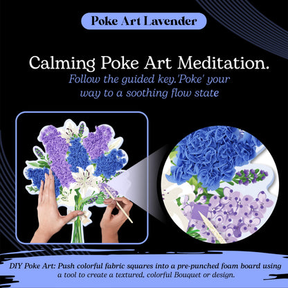 Unwynd Poke Art Lavender Flower Bouquet | Mess-Free Arts and Crafts for Adults | Teen Craft Kits | Flowers Gift | Gifts for Women Basket Making