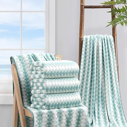 4 Piece Bath Towel Set Oversized Bath Sheet 35"x70" Bathroom Towel Extra Large