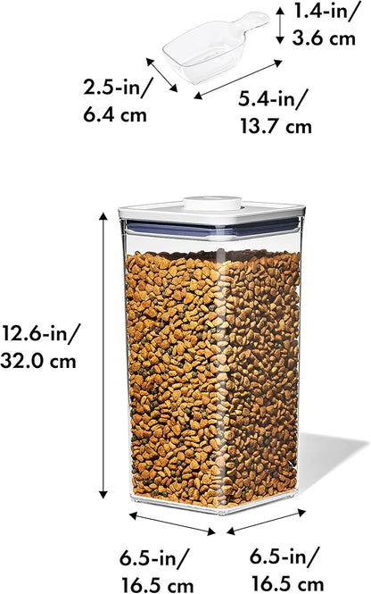 OXO Good Grips Pet Food Container 6.0 Qt | Clear | Airtight Seal |