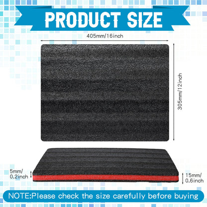 Outus 4 Pcs Cuttable Polyurethane Foam Pads Craft Foam Insert for Cases Packing Padding Camera Toolbox Storage(16 x 12 x 1 Inch,Red, Black)