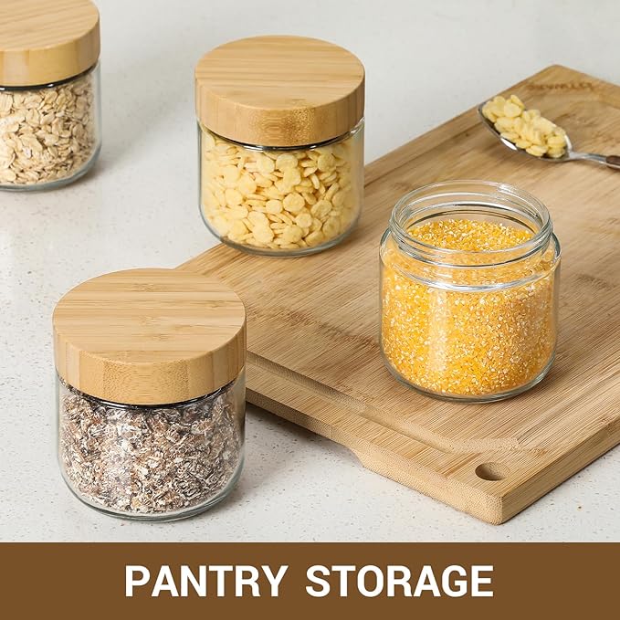 NETANY 4-pack 10oz Glass jars