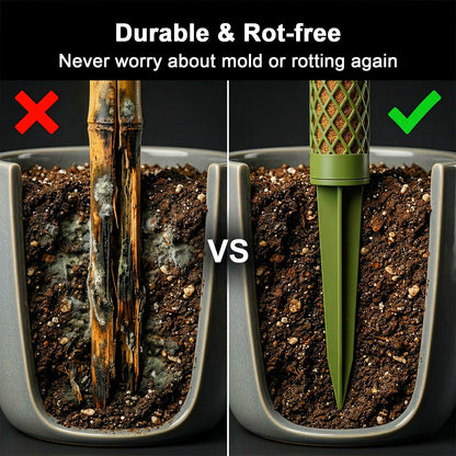 Moss Pole Monstera Plant Support - 42.5" Stackable D-Shape Stakes for Indoor Plants - No-Rot Plastic Sticks & Tall Trellis for Pothos Climbing Vines Houseplant