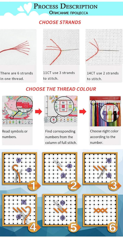 Magxvouy Cross Stitch Kits Stamped Full Range of Embroidery Kits,Cross Stitch Patterns Needlework Kits for Beginners 11CT Printed Kits&Colorful Lion 16x20 inch